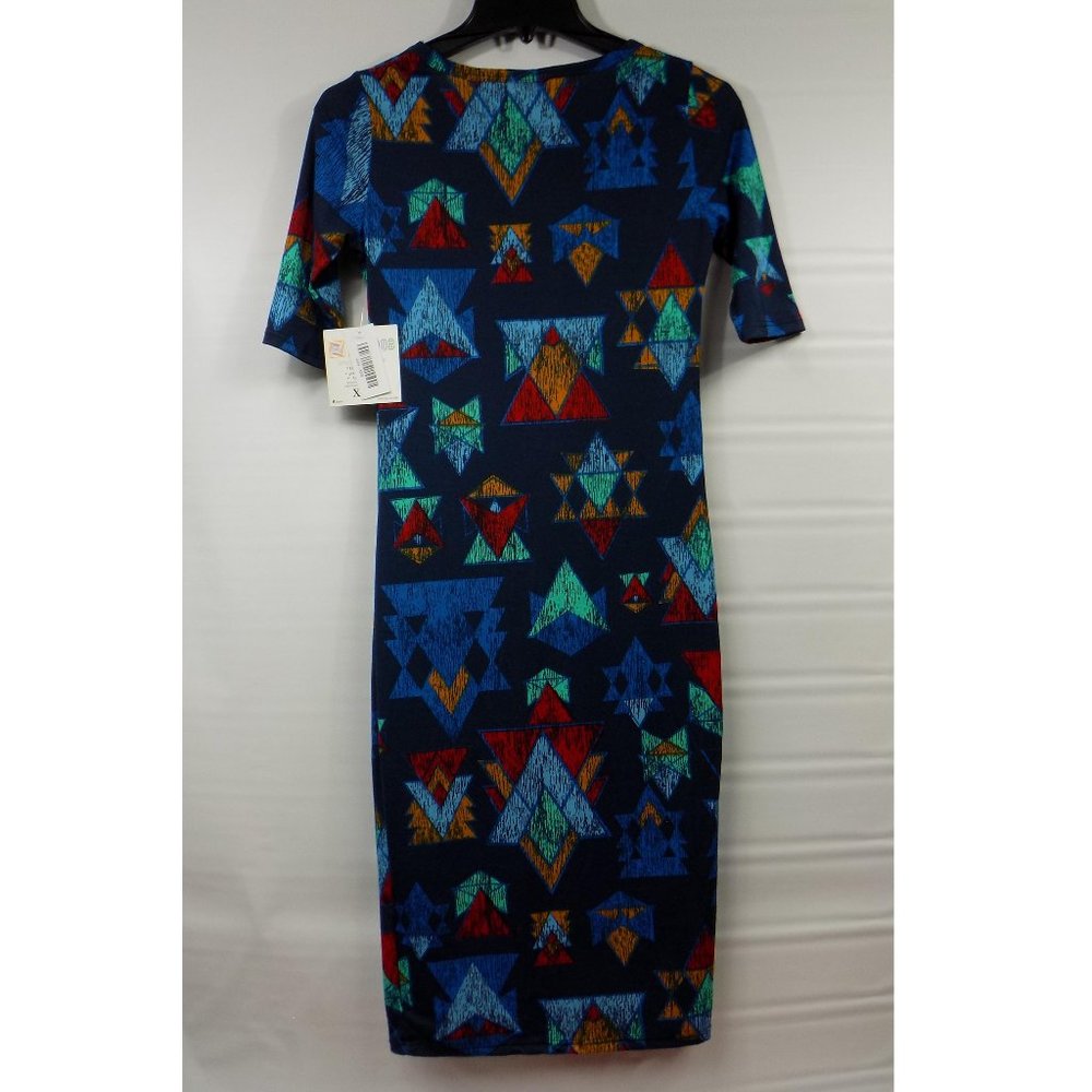 LuLaRoe Julia Geometric Pattern Dress Size XXS NWT - Picture 5 of 7